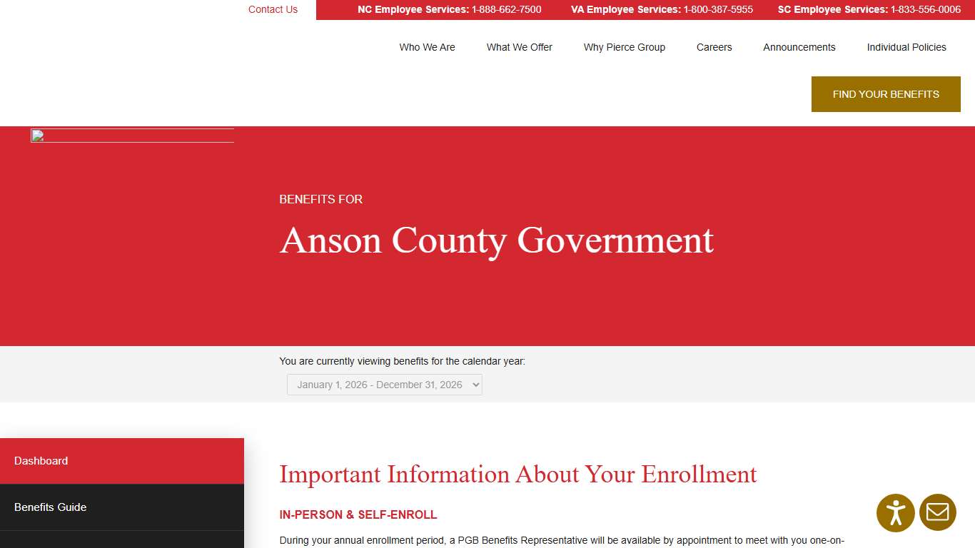 Anson County Government Important Information About Your Enrollment 2026 • Pierce Group Benefits