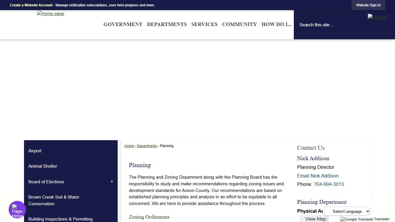 Planning | Anson County, NC